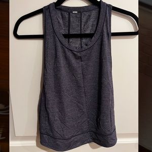 Lululemon Muscle Love Crop Tank Top Navy Gray Stripe